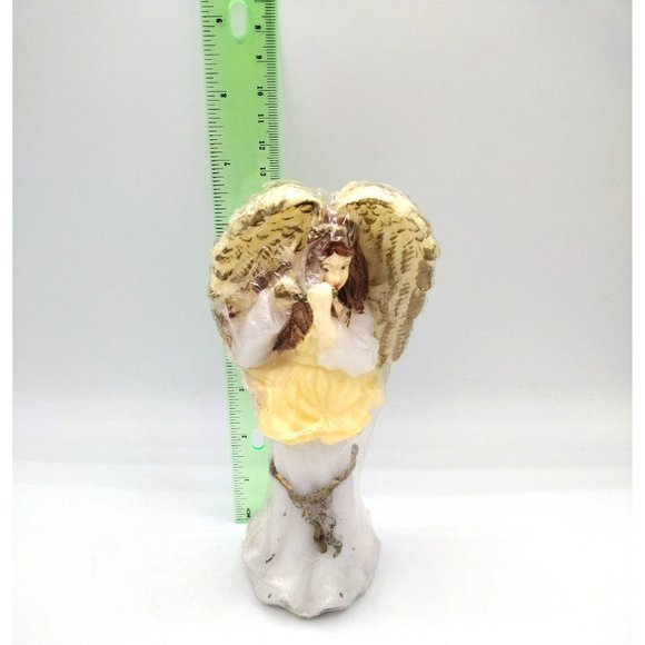 Angel Candle with Instrument 7 Inches Sealed Wax Guardian Home Decor Religious - Picture 2 of 13